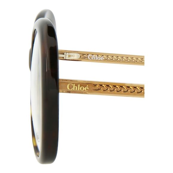 Chloé Round-Frame Bio Acetate Optical Frames Brown Womens - Picture 4 of 6